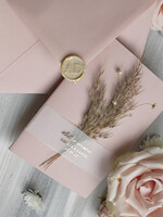 Zaproszenia ślubne Złote Glamour Oryginalne Zaproszenia Na Ślub Idealne Na Wesele W Plenerze, Eleganckie Zaproszenie Ślubne Z Trawą Pampasową, Złote Zaproszenia Na Ślub I Wesele, Trawa Pampasowa Na Zaproszeniach Ślubnych4