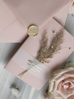 Zaproszenia ślubne Złote Glamour Oryginalne Zaproszenia Na Ślub Idealne Na Wesele W Plenerze, Eleganckie Zaproszenie Ślubne Z Trawą Pampasową, Złote Zaproszenia Na Ślub I Wesele, Trawa Pampasowa Na Zaproszeniach Ślubnych4