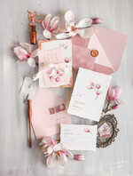 Zaproszenia ślubne Złote Glamour Darte zaproszenia ślubne z płatkami złota, delikatne zaproszenia na ślub ze złotem, zaproszenie glamour z jedwabną wstążką złote zaproszenia na ślub3