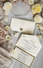 Zaproszenia ślubne Złote Glamour eleganckie złote zaproszenia ślubne, delikatne zaproszenie na ślub, zaproszenie ślubne w stylu glamour, złote litery na zaproszeniach ślubnych, zaproszenia ślubne składane w kopertę 18
