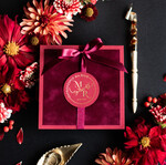 Zaproszenia ślubne Złote Glamour Ekskluzywne  Minimalistyczne zaproszenia ślubne, Welurowe zaproszenie ślubne Bordowe zaproszenie na ślub Welur1