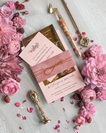 Zaproszenia ślubne Złote Glamour Ekskluzywne  Minimalistyczne zaproszenia ślubne, Welurowe zaproszenie ślubne Nowoczesne zaproszenie na ślub Welur5