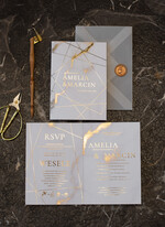 Zaproszenia ślubne Złote Glamour złote zaproszenia ślubne marmur złocone zaproszenia na ślub błyszczące marmurkowe6