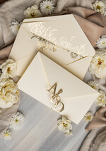 Zaproszenia ślubne Złote Glamour Eleganckie złote zaproszenia ślubne z lustrzanym monogramem, Kopertowe zaproszenie na ślub złocone, zaproszenia na ślub w stylu glamour, złote napisy na zaproszeniach ślubnych8