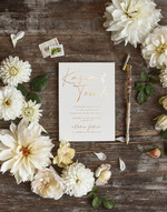 Zaproszenia ślubne Złote Glamour zaproszenia na ślub cywilny, glamour błyszczące złote napisy. Nowoczesne zaproszenia na ślub 4