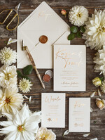 Zaproszenia ślubne Złote Glamour zaproszenia na ślub cywilny, glamour błyszczące złote napisy. Nowoczesne zaproszenia na ślub 0