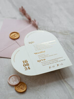 Zaproszenia ślubne Złote Glamour Kremowo złote Nowoczesne Zaproszenia ślubne Składane Serce złote, Złocone Minimalistyczne Zaproszenie na Ślub Cywilny i Kościelny, Proste Zaproszenie ślubne2