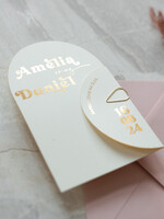 Zaproszenia ślubne Złote Glamour Kremowo złote Nowoczesne Zaproszenia ślubne Składane Serce złote, Złocone Minimalistyczne Zaproszenie na Ślub Cywilny i Kościelny, Proste Zaproszenie ślubne3