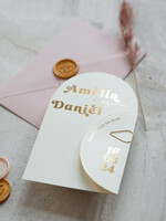 Zaproszenia ślubne Złote Glamour Kremowo złote Nowoczesne Zaproszenia ślubne Składane Serce złote, Złocone Minimalistyczne Zaproszenie na Ślub Cywilny i Kościelny, Proste Zaproszenie ślubne9