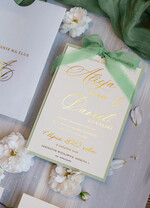 Zaproszenia ślubne Złote Glamour najpiękniejsze zaproszenia ślubne, złote zaproszenia na ślub i wesele, szałwiowe zaproszenia ślubne, zaproszenia na ślub w kieszonce, zaproszenia na ślub w kolorze szałwii 1