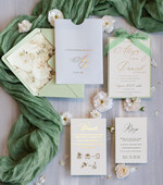 Zaproszenia ślubne Złote Glamour najpiękniejsze zaproszenia ślubne, złote zaproszenia na ślub i wesele, szałwiowe zaproszenia ślubne, zaproszenia na ślub w kieszonce, zaproszenia na ślub w kolorze szałwii 3