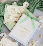 Zaproszenia ślubne Złote Glamour najpiękniejsze zaproszenia ślubne, złote zaproszenia na ślub i wesele, szałwiowe zaproszenia ślubne, zaproszenia na ślub w kieszonce, zaproszenia na ślub w kolorze szałwii 4