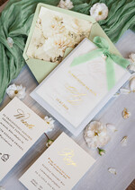 Zaproszenia ślubne Złote Glamour najpiękniejsze zaproszenia ślubne, złote zaproszenia na ślub i wesele, szałwiowe zaproszenia ślubne, zaproszenia na ślub w kieszonce, zaproszenia na ślub w kolorze szałwii 5