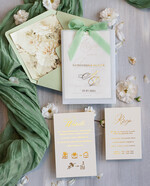 Zaproszenia ślubne Złote Glamour najpiękniejsze zaproszenia ślubne, złote zaproszenia na ślub i wesele, szałwiowe zaproszenia ślubne, zaproszenia na ślub w kieszonce, zaproszenia na ślub w kolorze szałwii 6