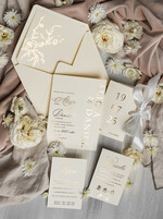 Zaproszenia ślubne Złote Glamour złote zaproszenia ślubne robione na zamówienie, zaproszenia ślubne w stylu glamour, nowoczesne złote zaproszenia ze wstążką, eleganckie zaproszenia ślubne ze złotymi napisami7