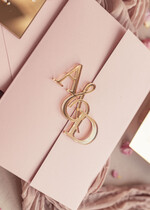 Zaproszenia ślubne Złote Glamour zaproszenie ślubne na lustrze ,złote zaproszenia ślubne z lustrzanym monogramem, różowe zaproszenie na ślub złocone, zaoriszenia na slub cywilny pudrowy róż  1