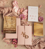 Zaproszenia ślubne Złote Glamour zaproszenie ślubne na lustrze ,złote zaproszenia ślubne z lustrzanym monogramem, różowe zaproszenie na ślub złocone, zaoriszenia na slub cywilny pudrowy róż  5