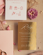 Zaproszenia ślubne Złote Glamour zaproszenie ślubne na lustrze ,złote zaproszenia ślubne z lustrzanym monogramem, różowe zaproszenie na ślub złocone, zaoriszenia na slub cywilny pudrowy róż  8