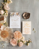 Zaproszenia ślubne Złote Glamour złote ekskluzywne zaproszenia ślubne ecru ze złotym złocone luksusowe zaproszenia na ślub boho kwiaty4