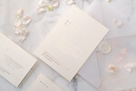 Zaproszenia ślubne Złote Glamour minimalistyczne złote zaproszenia na ślub w delikatnej kolorystyce przeźroczysta koperta15