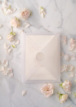 Zaproszenia ślubne Złote Glamour minimalistyczne złote zaproszenia na ślub w delikatnej kolorystyce przeźroczysta koperta7