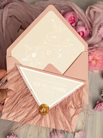 Zaproszenia ślubne Złote Glamour zaproszenia ślubne z piórami, strusie pióra na zaproszeniach ślubnych, nietypowe zaproszenie na ślub, złote zaproszenia na ślub i wesele10