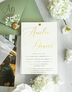 Zaproszenia ślubne Złote Glamour modne zaproszenia na ślub ze zdjęciem dla gości na pamiątkę, zaproszenia ślubne ze zdjęciem, ślubne zaproszenia z ozdobnym okrągłym nitem3