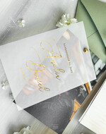 Zaproszenia ślubne Złote Glamour modne zaproszenia na ślub ze zdjęciem dla gości na pamiątkę, zaproszenia ślubne ze zdjęciem, ślubne zaproszenia z ozdobnym okrągłym nitem4