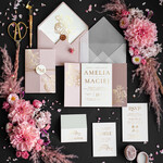 Zaproszenia ślubne Złote Glamour modne zaproszenia na ślub, glamour złote i błyszczące zaproszenia ślubne 5