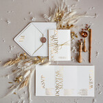 Zaproszenia ślubne Złote Glamour nowoczesne zaproszenia na ślub, glamour wesele z klasa. składane zaproszenia ślubne 1