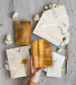 Zaproszenia ślubne Złote Glamour zaproszenia ślubne na złotym lustrze, złote zaproszenia na ślub glamour, eleganckie zaproszenia ślubne, ekskluzywne zaproszenie ślubne0