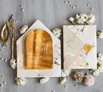 Zaproszenia ślubne Złote Glamour zaproszenia ślubne na złotym lustrze, złote zaproszenia na ślub glamour, eleganckie zaproszenia ślubne, ekskluzywne zaproszenie ślubne3