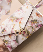 Zaproszenia ślubne Złote Glamour Kwiatowe złote zaproszenia ślubne z lustrzanym monogramem, Kopertowe różowe zaproszenie na ślub złocone, zaproszenia na slub i wesele pudrowy róż14