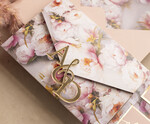 Zaproszenia ślubne Złote Glamour Kwiatowe złote zaproszenia ślubne z lustrzanym monogramem, Kopertowe różowe zaproszenie na ślub złocone, zaproszenia na slub i wesele pudrowy róż12