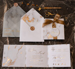 Zaproszenia ślubne Złote Glamour złote zaproszenia ślubne marmur składane harmonijkowe złocone zaproszenie na ślub marmurkowe0