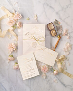 Zaproszenia ślubne Złote Glamour spersonalizowane zaproszenia na ślub glamour złote i srebrne litery delikatne zaproszenia ze sznurkiem  1