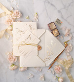 Zaproszenia ślubne Złote Glamour spersonalizowane zaproszenia na ślub glamour złote i srebrne litery delikatne zaproszenia ze sznurkiem  5