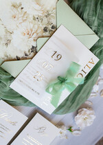 Zaproszenia ślubne Złote Glamour szałwiowe zaproszenia na ślub, nowoczesne zaproszenia w kolorze szałwii, zaproszenia ślubne ze złotymi literami, eleganckie zaproszenia ślubne8