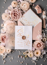 Zaproszenia ślubne Złote Glamour złote zaproszenia ślubne z lakiem ręcznie robione zaproszenia na slub glamour kalkowe zaproszenia na ślub 0