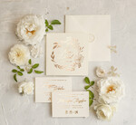 Zaproszenia ślubne Złote Glamour Złote zaproszenia ślubne ręcznie robione minimalistyczne , Zaproszenia na ślub  glamour składane  listki Proste zaproszenia ślubne 5