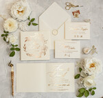 Zaproszenia ślubne Złote Glamour Złote zaproszenia ślubne ręcznie robione minimalistyczne , Zaproszenia na ślub  glamour składane  listki Proste zaproszenia ślubne 0