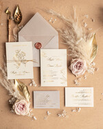 Zaproszenia ślubne Złote Glamour orginalne zaproszenia ślubne, szykowne i złote zaproszenia ślubne ze sznurkiem 0