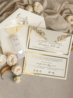 Zaproszenia ślubne Złote Glamour złote zaproszenia ślubne zamykane w kopertę, Kopertowe zaproszenie na ślub w złocie, zaproszenia na ślub w stylu glamour, złote napisy na zaproszeniach ślubnych0