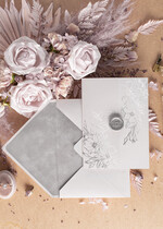 Zaproszenia ślubne Złote Glamour eleganckie zaproszenia ślubne z welurem nadruk na pleksie  3