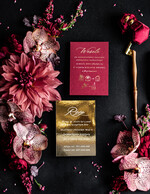 Zaproszenia ślubne Złote Glamour zaproszenia ślubne ręcznie robione w stylu glamour zaproszenia na pleksie 3