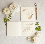 Zaproszenia ślubne Złote Glamour Złote  Minimalistyczne zaproszenia ślubne,  proste złocone zaproszenie ślubne Nowoczesne zaproszenie na ślub5