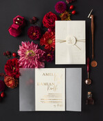 Zaproszenia ślubne Złote Glamour zaproszenia na ślub ręcznie robione, glamour błyszczące złote1