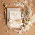 Zaproszenia ślubne Złote Glamour wyjątkowe zaproszenia ślubne, idealne na klasyczne wesele, zaproszenia ślubne z satynową wstążką 3