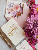 Zaproszenia ślubne Złote Glamour unikatowe zaproszenia ślubne glamour błyszczące złote litery zaproszenia na ślub z daliami 4