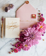 Zaproszenia ślubne Złote Glamour unikatowe zaproszenia ślubne glamour błyszczące złote litery zaproszenia na ślub z daliami 5